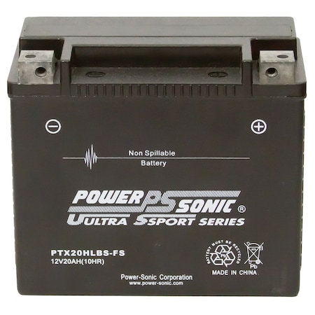 Power Sonic PTX20HLBS-FS Factory Activated AGM PowerSport Battery PTX20HLBS-FS